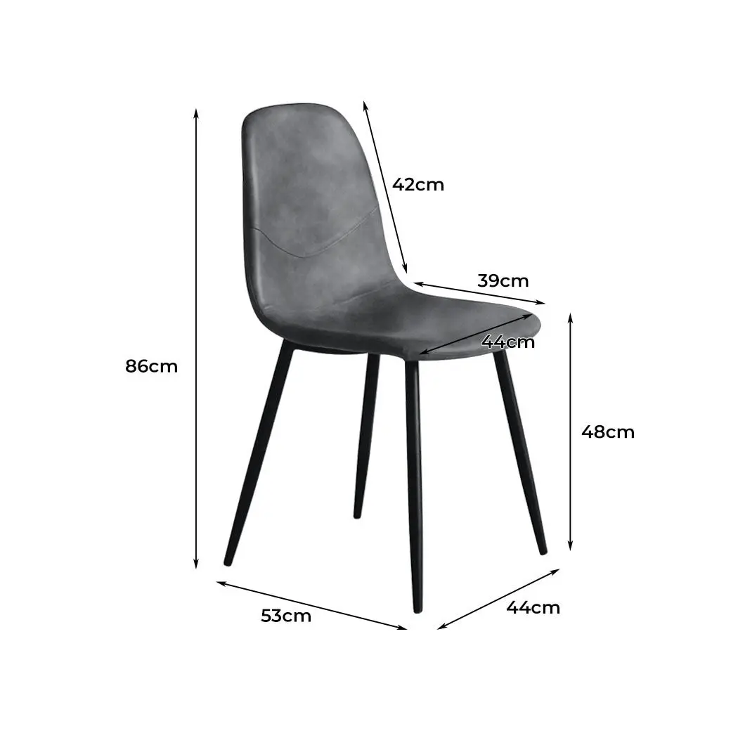 Levede 4x Dining Chairs Kitchen Eames Accent Chair Lounge Room Padded PU Leather