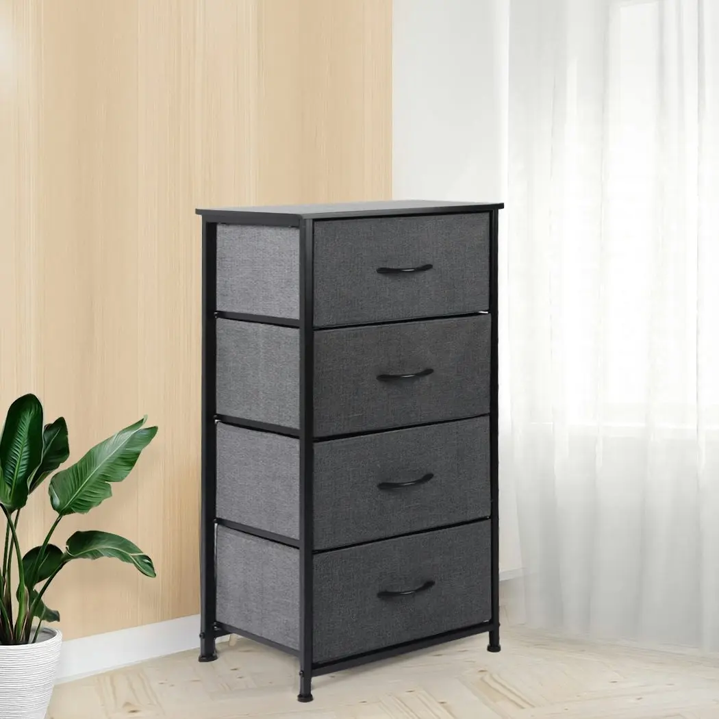 Levede Storage Cabinet Tower Chest of Drawers Dresser Tallboy 4 Drawer Bedside