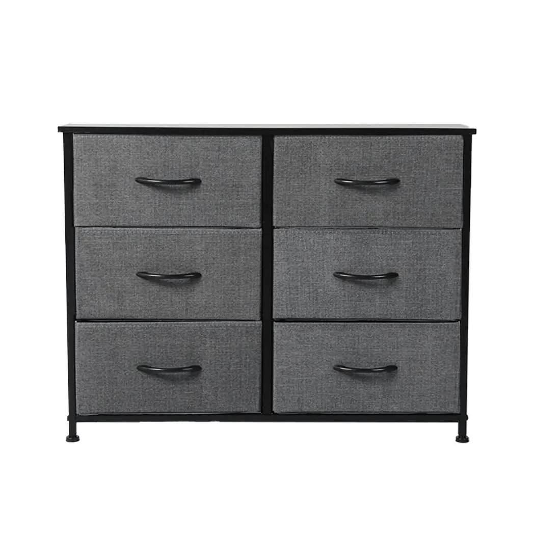 Levede Storage Cabinet Tower Chest of 6 Drawers Dresser Tallboy Lowboy Organizer (CH1047-DG_1)