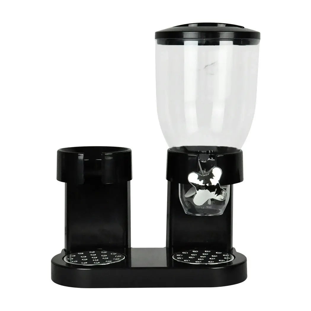 Toque Double Cereal Dispenser Dry Food Storage Container Dispense Machine Black