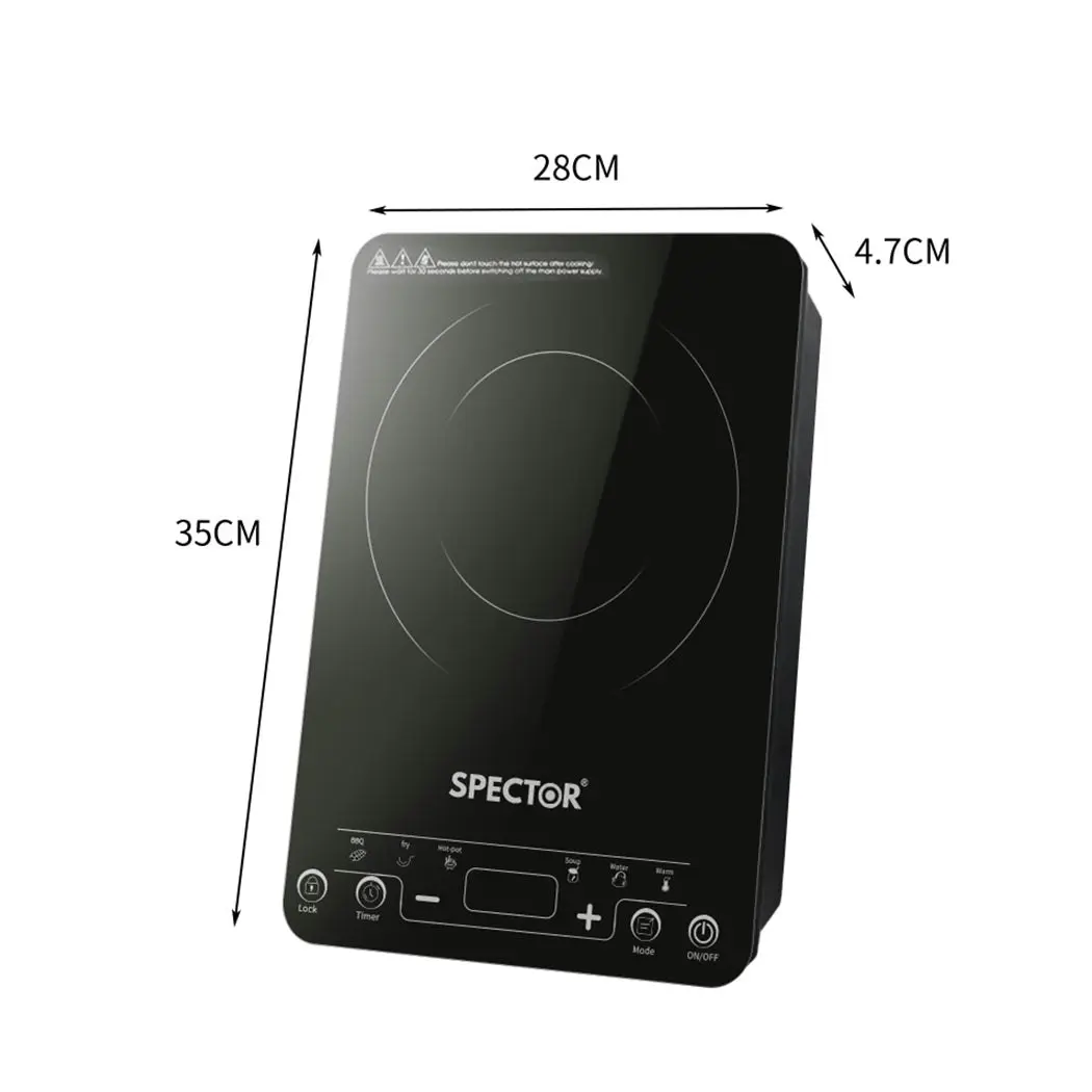 Spector Electric Induction Cooktop Portable Ceramic Kitchen Cooker Touch 2000W