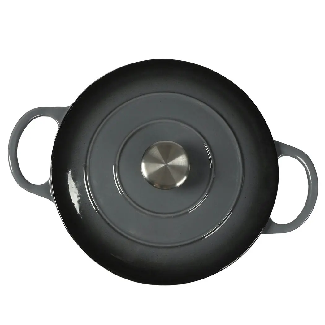 Toque Enamelled Dutch Oven 4L Cast Iron Pot with Lid Camping Cookware