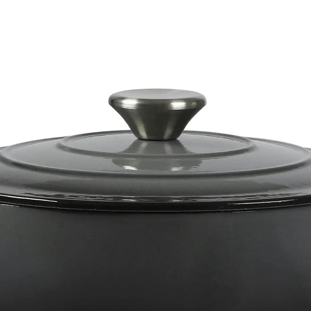 Toque Enamelled Dutch Oven 4L Cast Iron Pot with Lid Camping Cookware