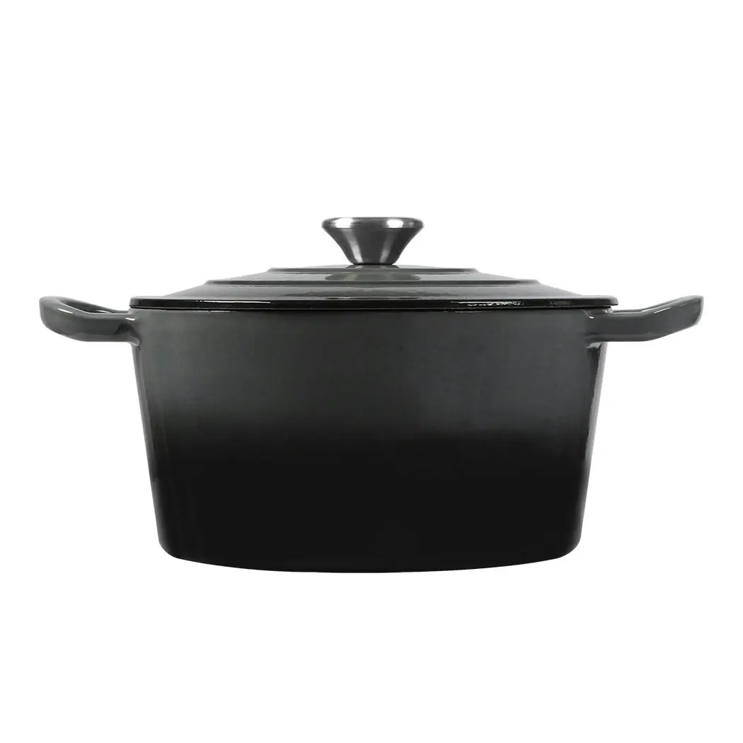 Toque Enamelled Dutch Oven 4L Cast Iron Pot with Lid Camping Cookware