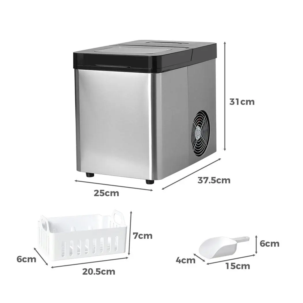 Spector Ice Maker Machine Commercial 2.1L Cube Tray 15KG/24H Stainless Steel