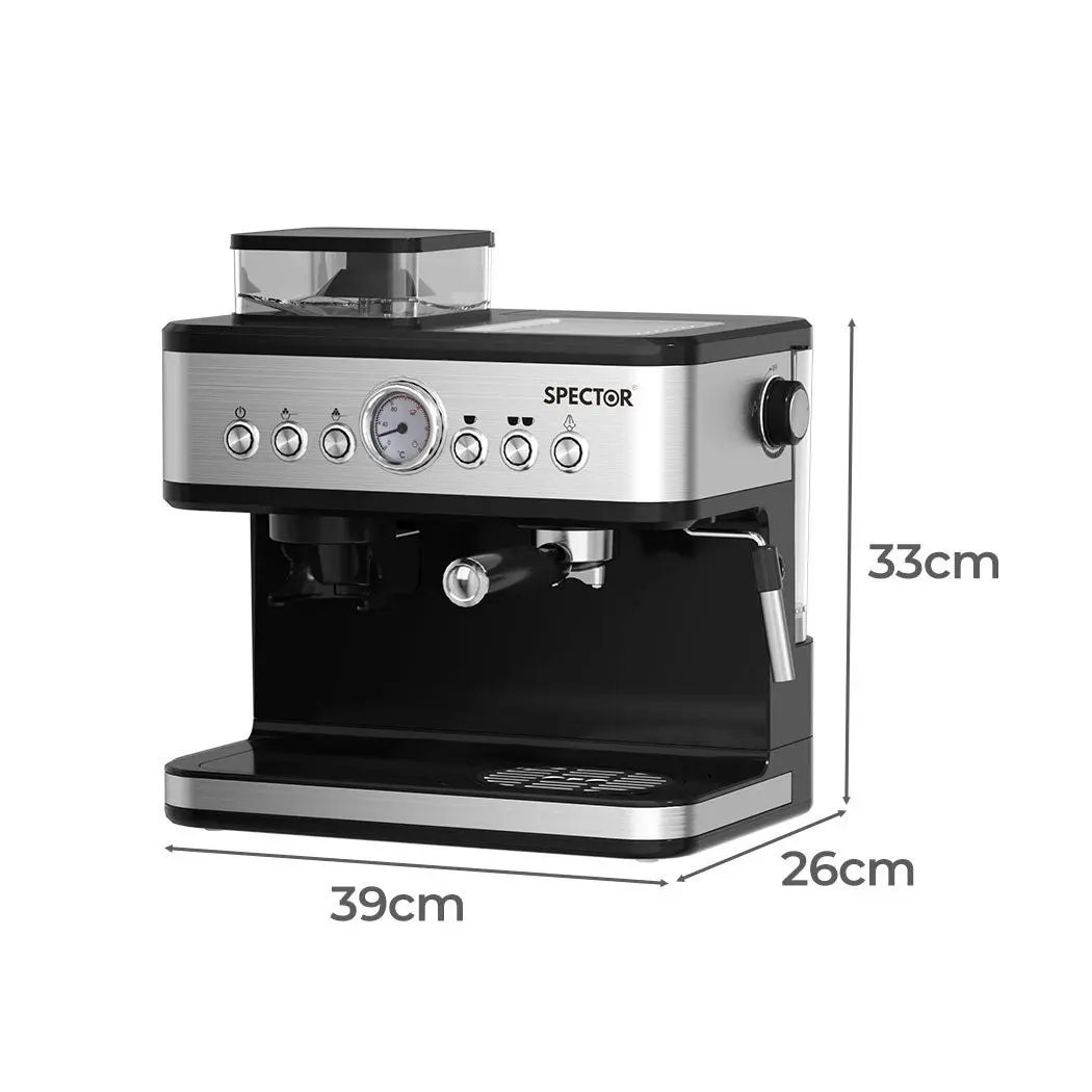 Spector Coffee Machine Espresso Capsule 2 In 1 Maker with Grinder Flat White