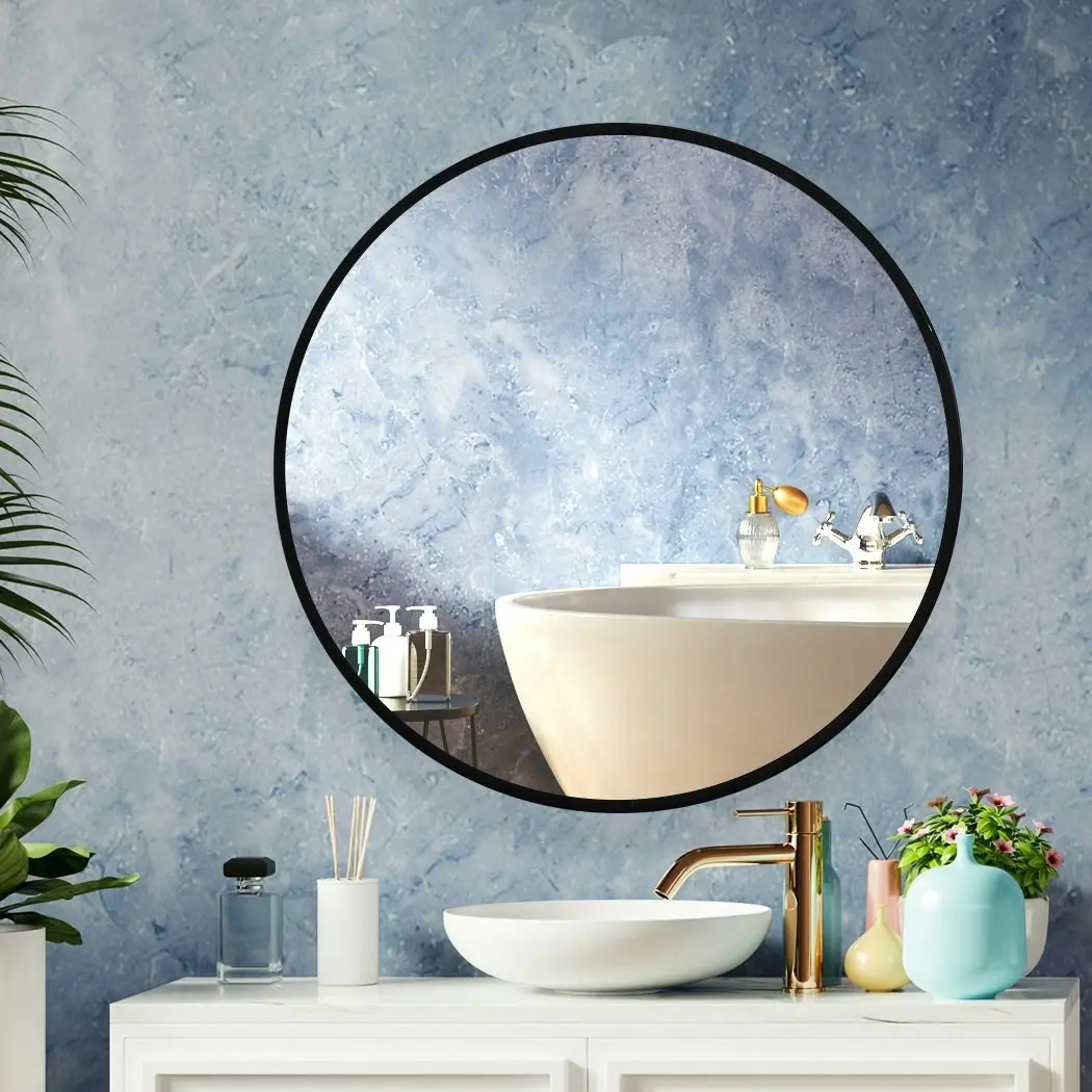 Traderight Group  Wall Mirror Round Shaped Bathroom Makeup Mirrors Smooth Edge 70CM