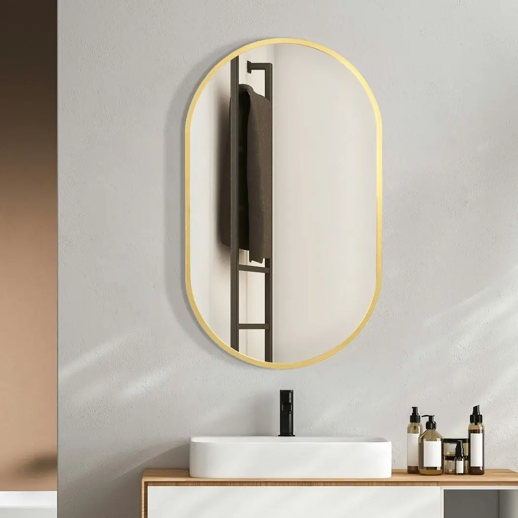 Yezi Wall Mirror Bathroom Decor Vanity Haning Makeup Mirrors Frame Gold Oval