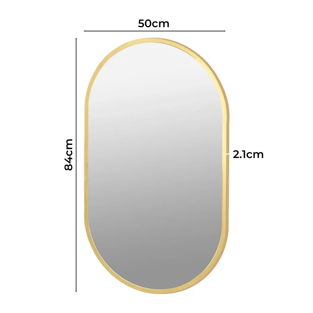 Yezi Wall Mirror Bathroom Decor Vanity Haning Makeup Mirrors Frame Gold Oval