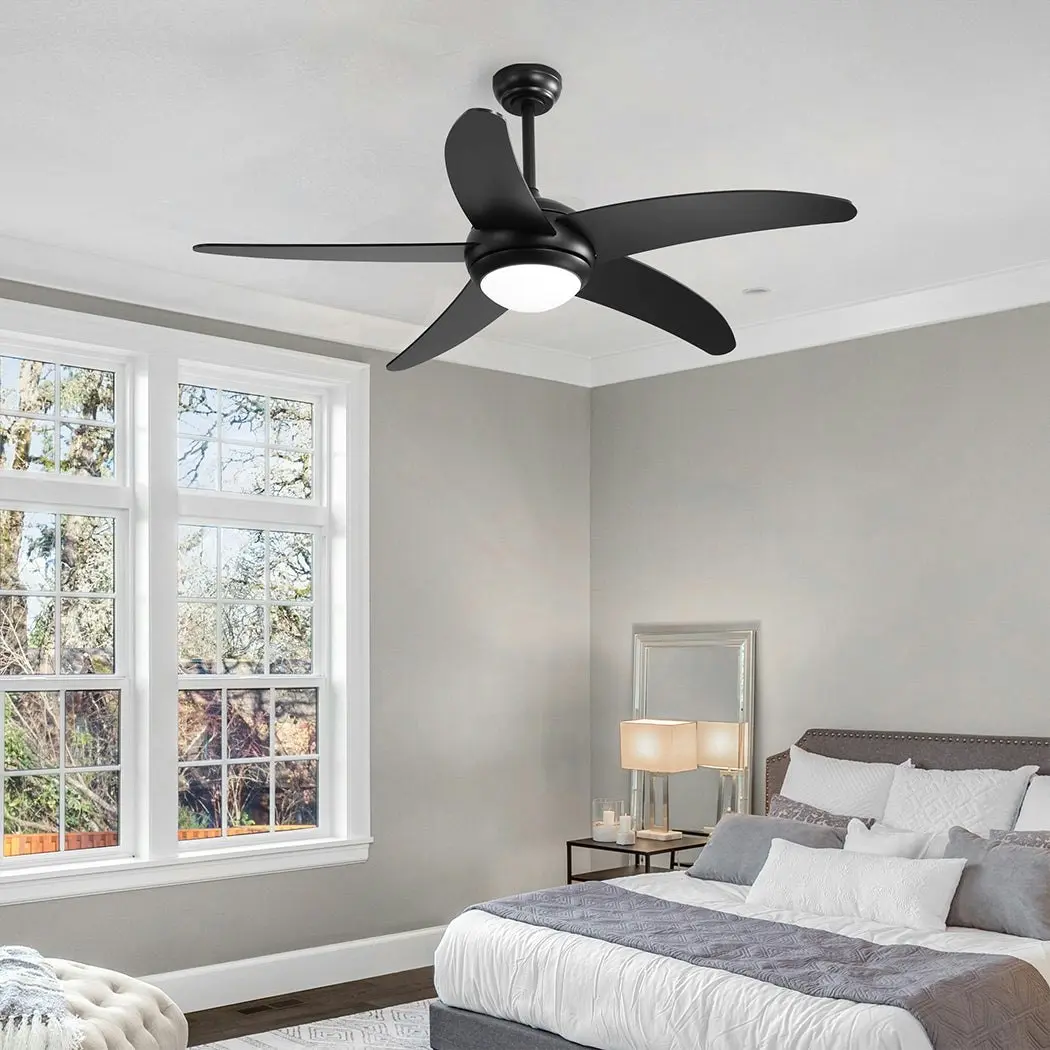 Spector 52'' Ceiling Fan LED Light DC Motor Remote Control 5 Speed Wooden Blade