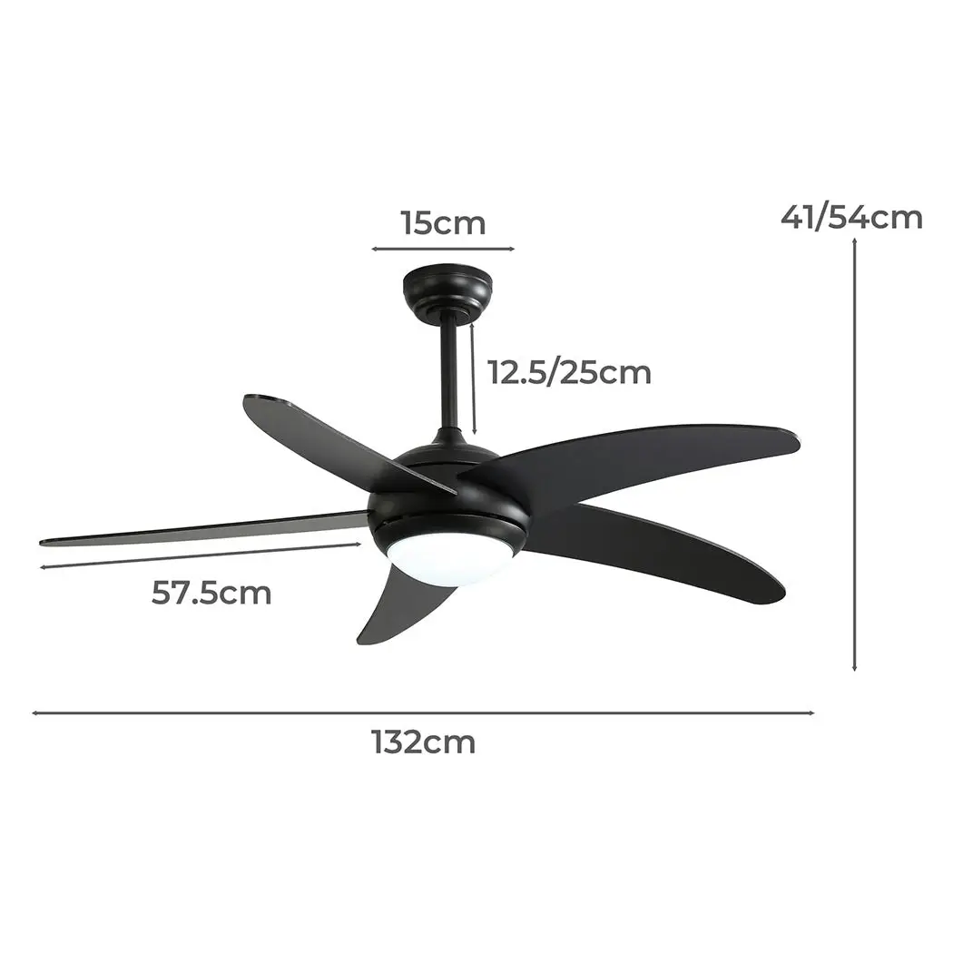 Spector 52'' Ceiling Fan LED Light DC Motor Remote Control 5 Speed Wooden Blade