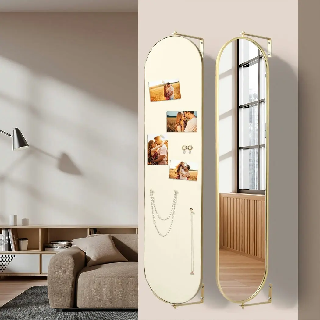 Yezi Wall Mirror 360° Swivel Full Length Makeup Mirrors Oval Frame Home Decor