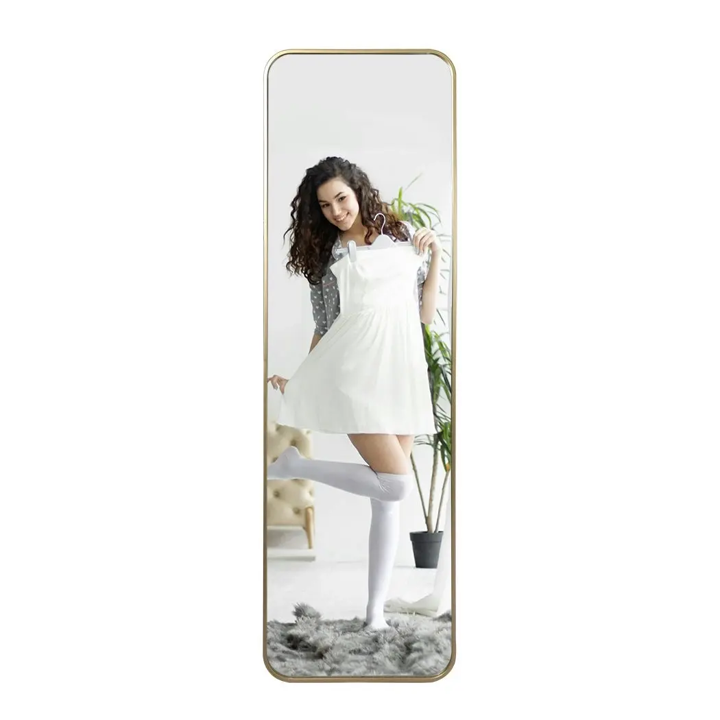 Yezi Full Length Wall Mirror 1.7m Floor Free Standing Makeup Mirrors Gold Frame