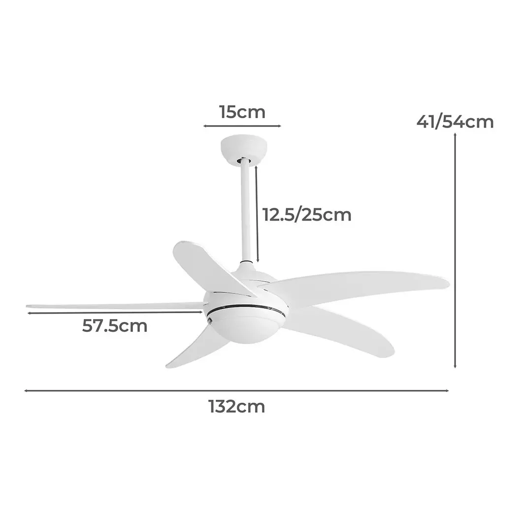 Spector Ceiling Fan 52'' DC Motor Wood Blades LED Light Remote Control 5 Speed