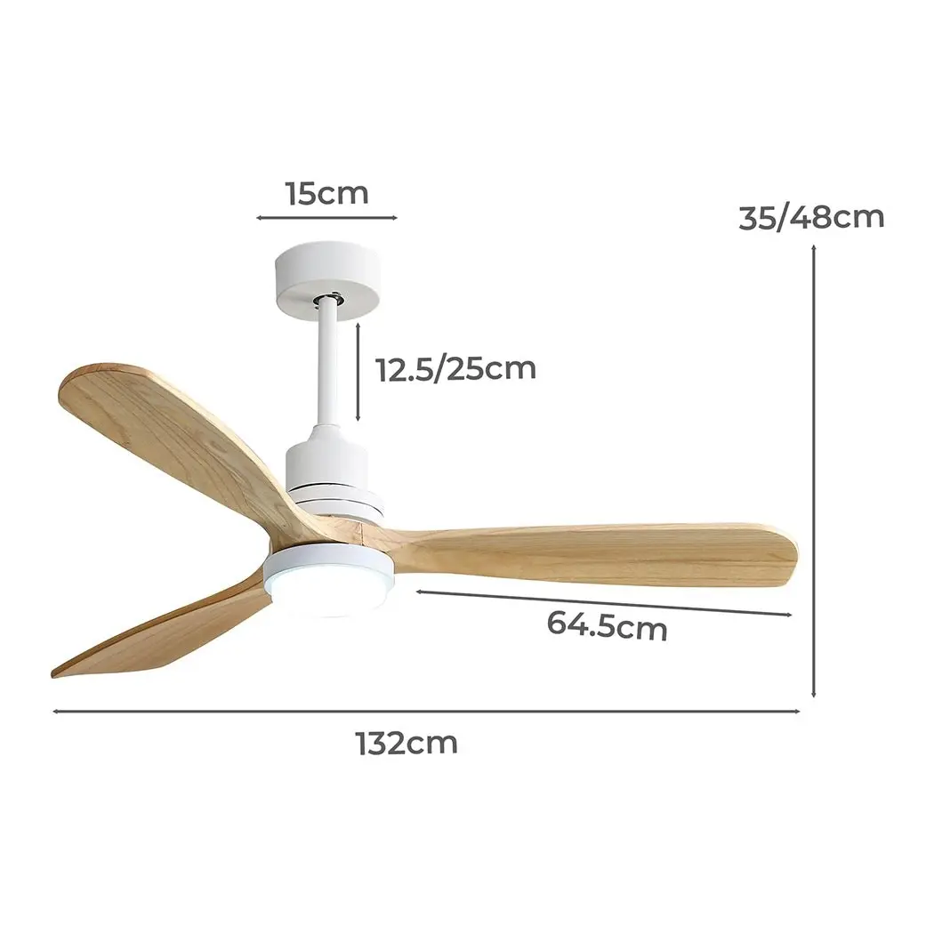 Spector Ceiling Fan 52'' DC Motor Wood Blades with Light LED Remote Control