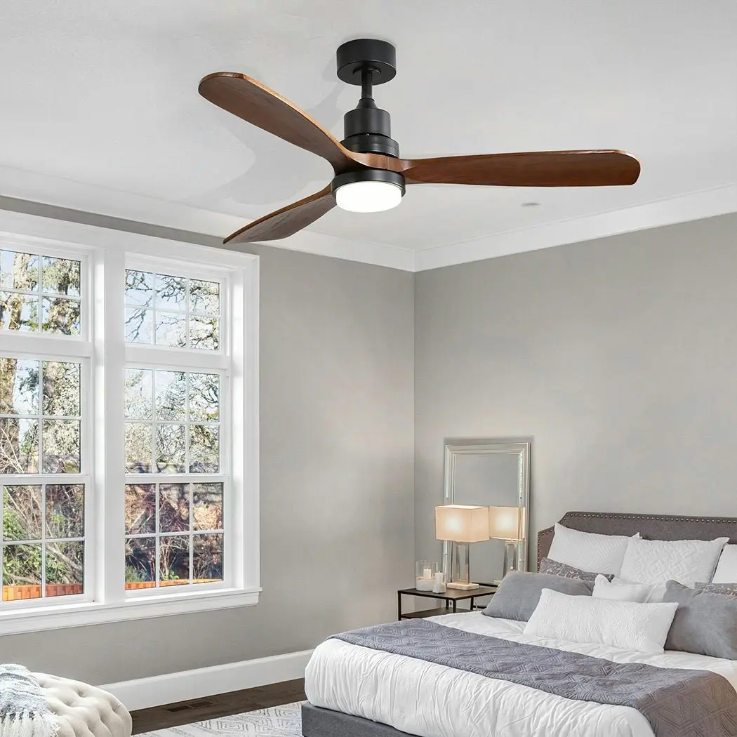 Spector 52'' Wood Ceiling Fan DC Motor with LED Light Remote Control 3 Blades