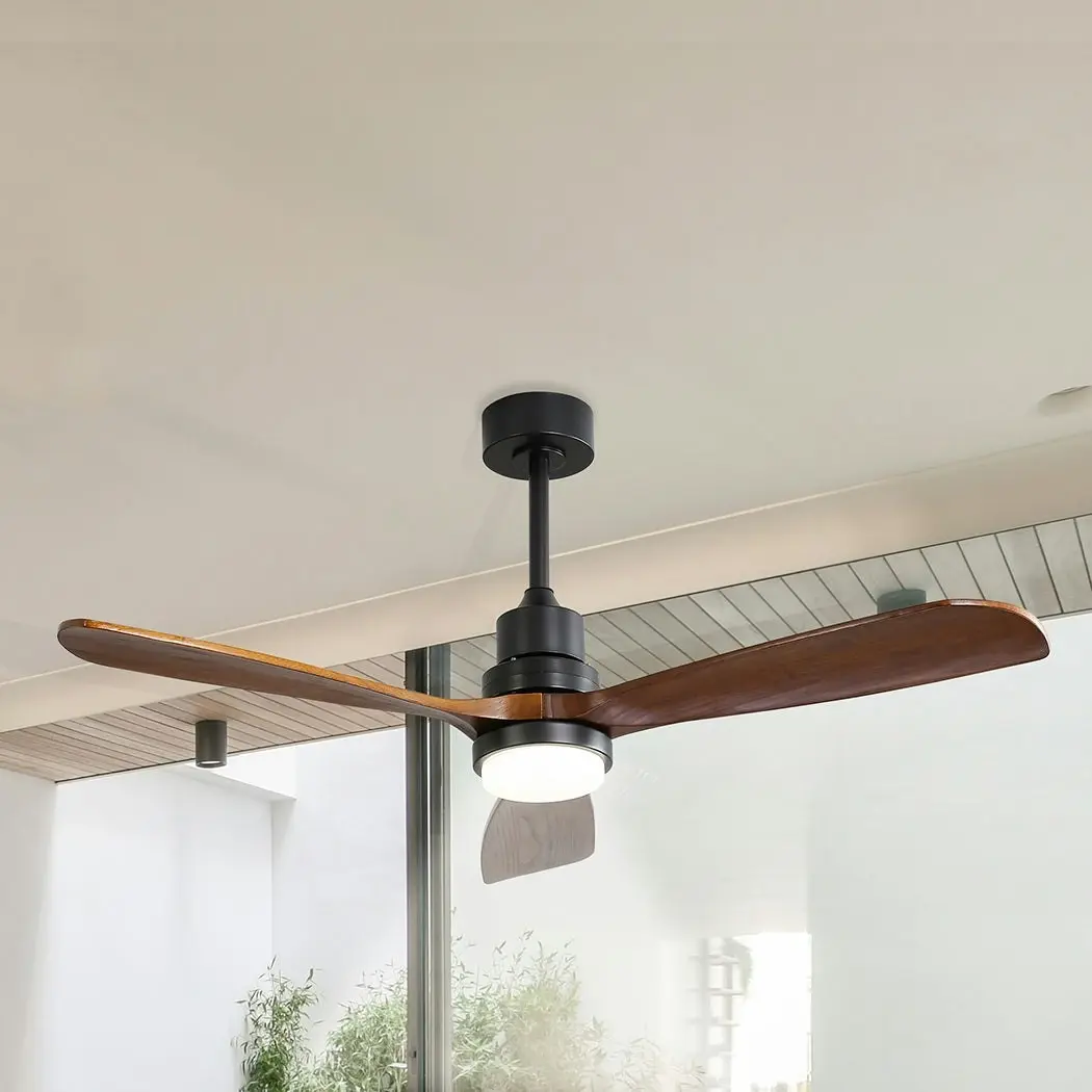 Spector 52'' Wood Ceiling Fan DC Motor with LED Light Remote Control 3 Blades