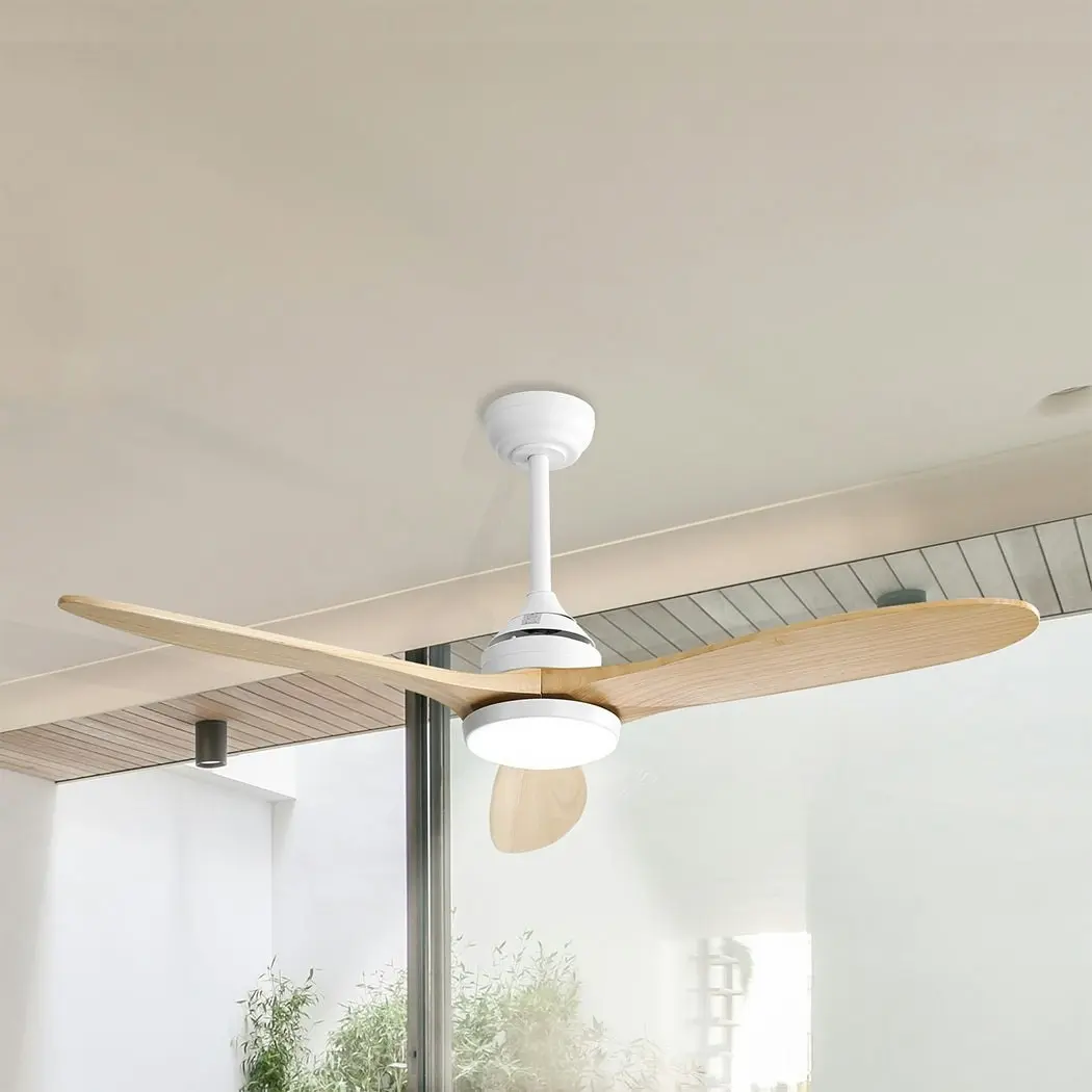 Spector 52'' Ceiling Fan LED Light DC Motor Remote Control 5 Speed Wooden Blade