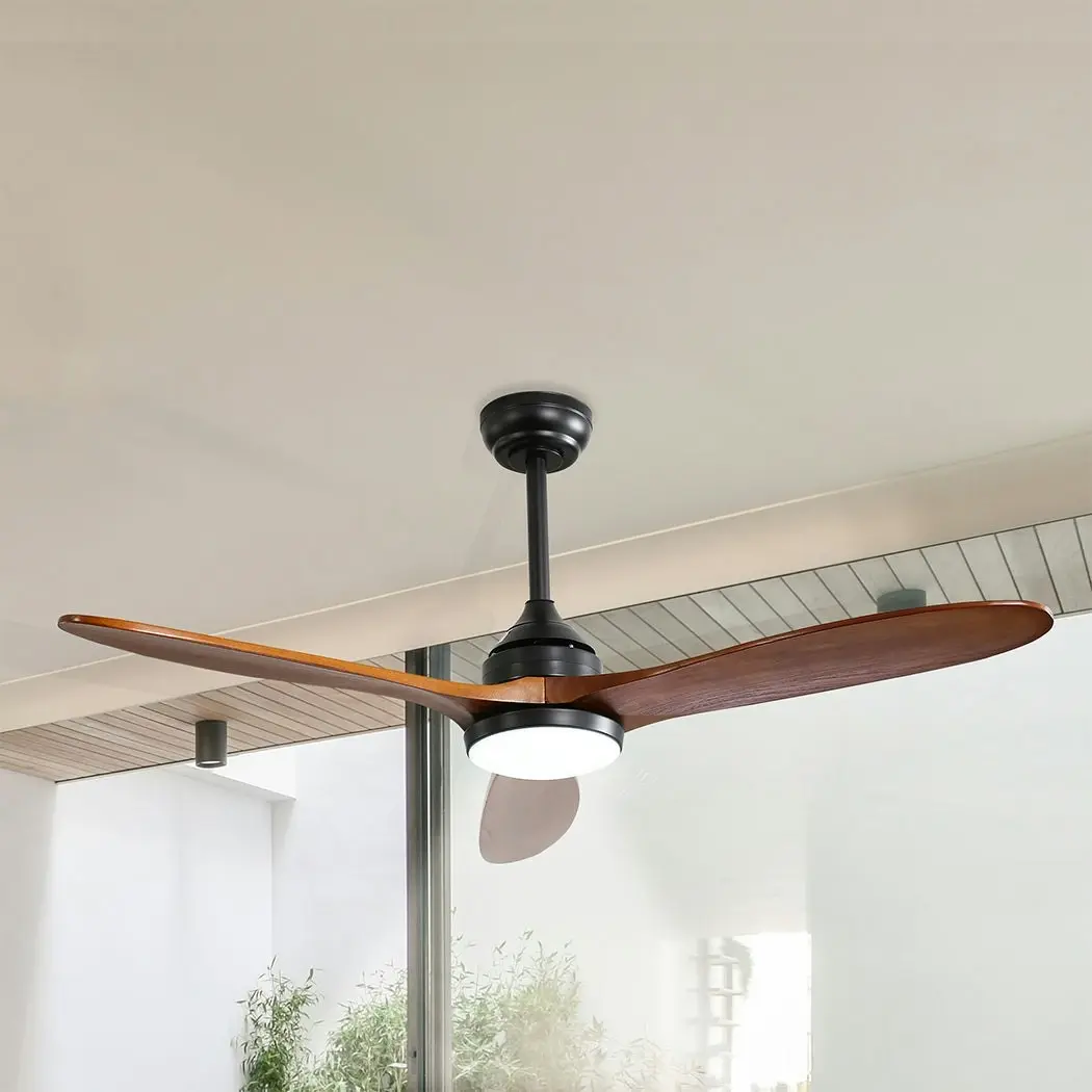 Spector 52'' Ceiling Fan DC Motor LED Light Wood Blade Remote Control 1300mm