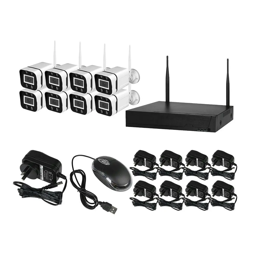 Wireless Security Camera System Set Wifi 1080P Home CCTV 8CH NVR Outdoor NightX8