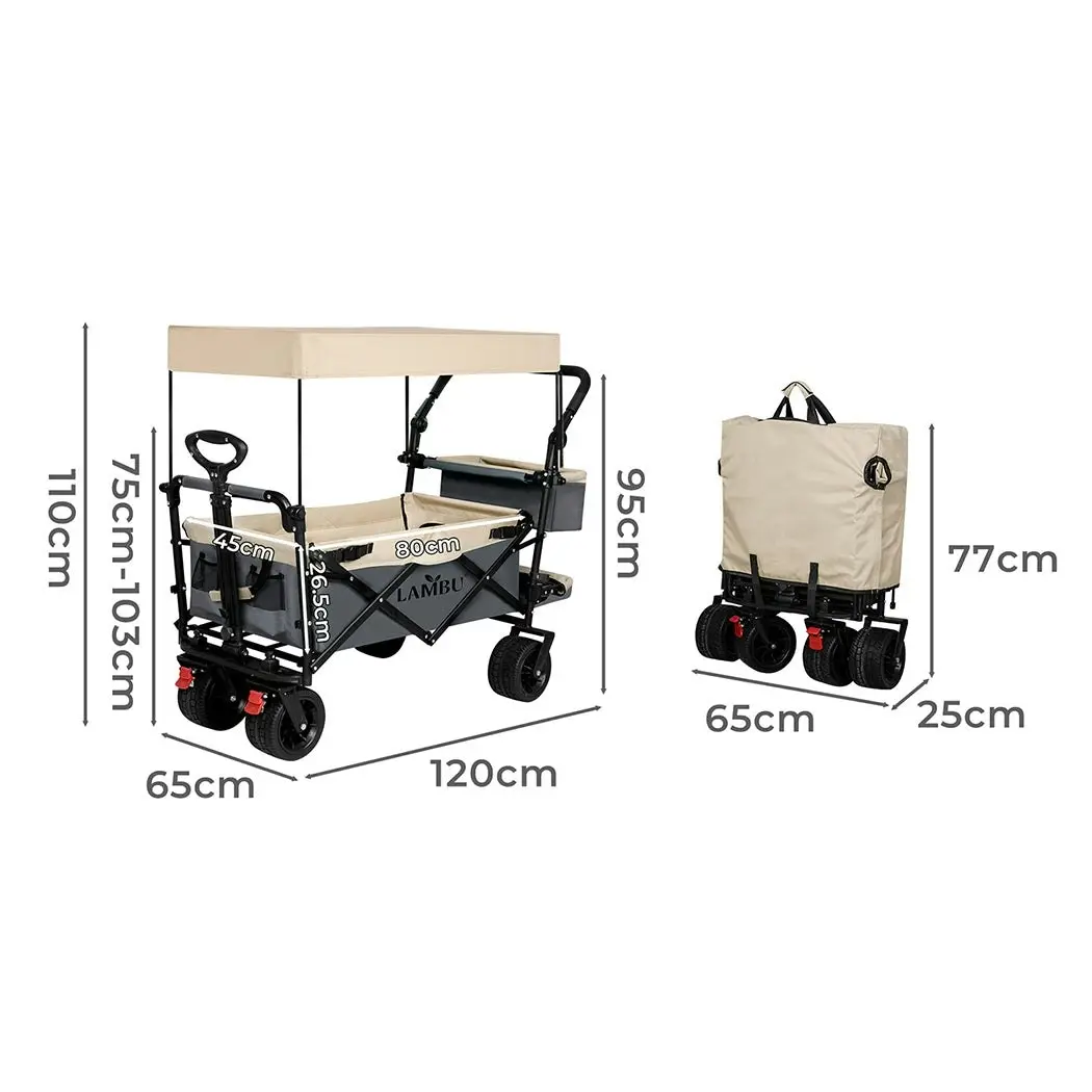 Lambu Garden Trolley Cart Foldable Beach Outdoor Picnic Camping Shopping Wagon