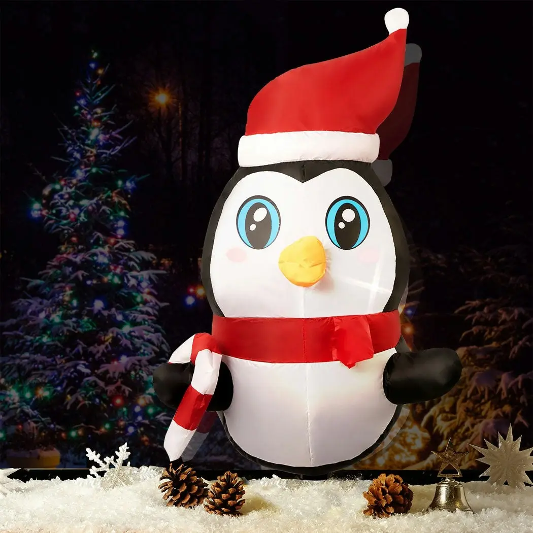 Santaco Christmas Inflatable Lighted Xmas Window Decorations 0.9M Penguin Lights