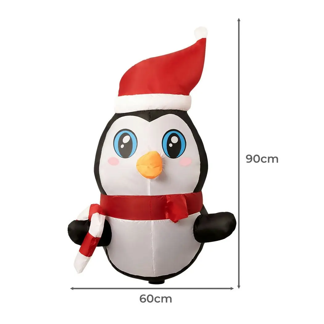 Santaco Christmas Inflatable Lighted Xmas Window Decorations 0.9M Penguin Lights