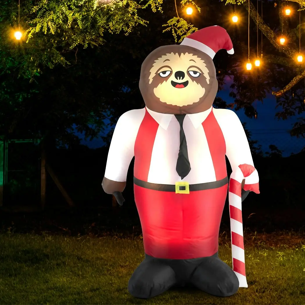 Santaco Christmas Inflatable Sloth 1.8M Xmas Party Decoration LED Lights Outdoor