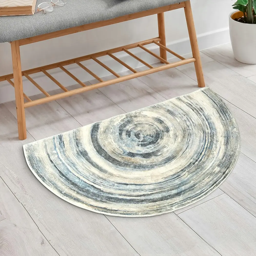 Marlow Door Mat Half Moon Semi-Circle Velvety Non Slip Entrance Floor Rug 60x90