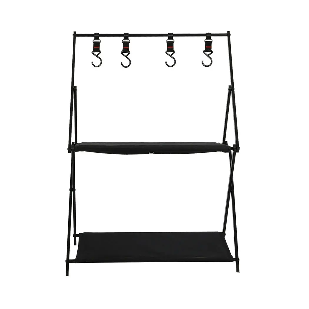 Levede Camping Shelves Portable Organiser Rack Holder Foldable BBQ Picnic Table