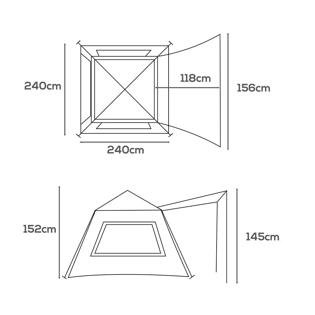 Mountview Instant Pop up Camping Tent Automatic Canopy Waterproof Big Family