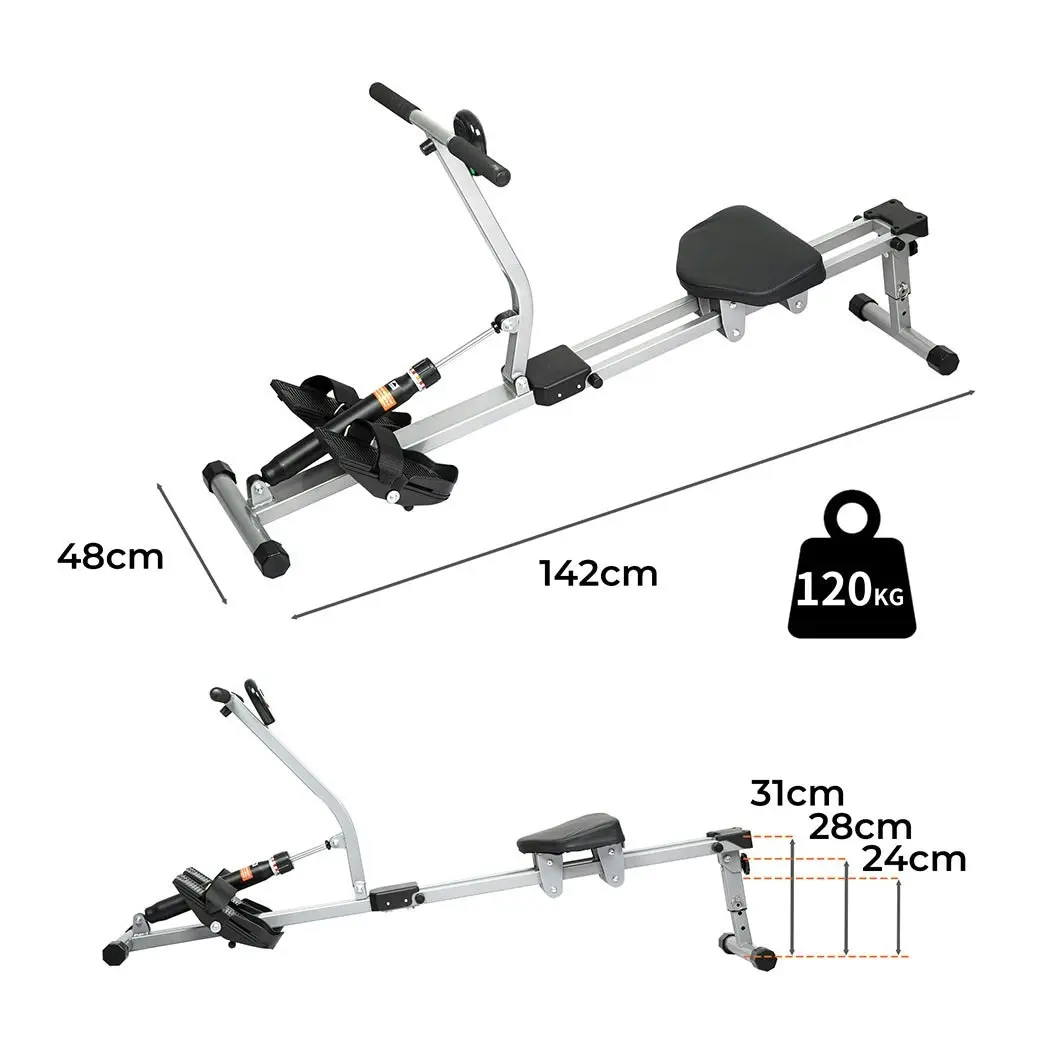 Centra Hydraulic Rowing Machine 12 Levels Resistance Cardio Exercise Fit Home