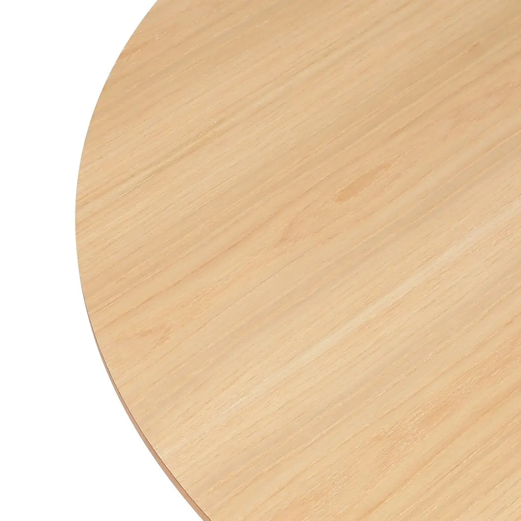 Levede Dining Table Round Rubberwood Base Kitchen Cafe Restaurant Natural 100cm