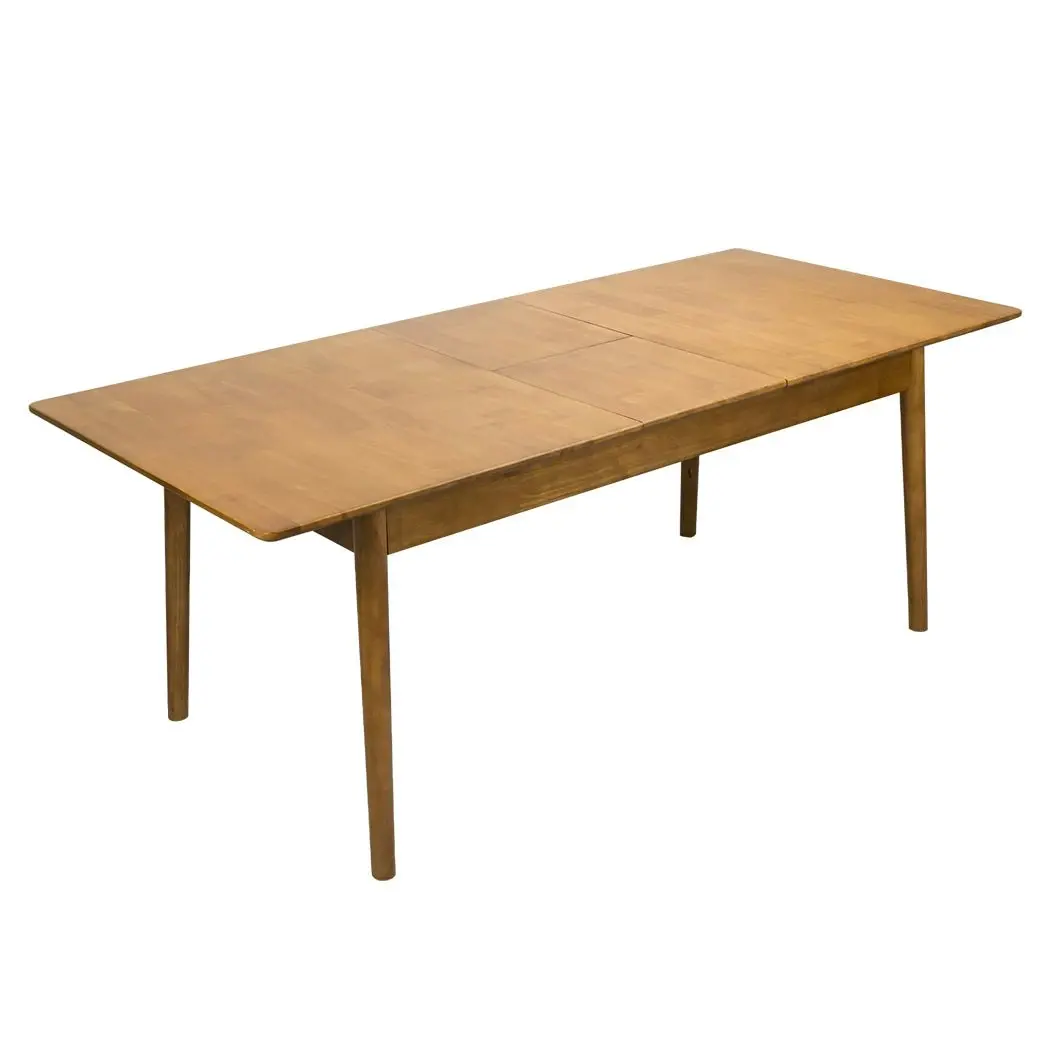 Levede Dining Table Extendable 1.6-2M Rubber Wood Frame Rectangle 8-10 Seater