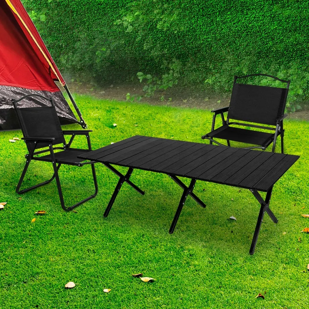 Levede Folding Camping Table Chair Set Portable Picnic Outdoor Foldable Chairs