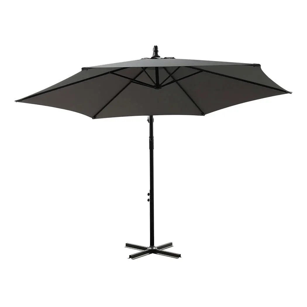 Mountview 3M Outdoor Umbrella Cantilever Cover Garden Patio Beach Umbrellas Grey