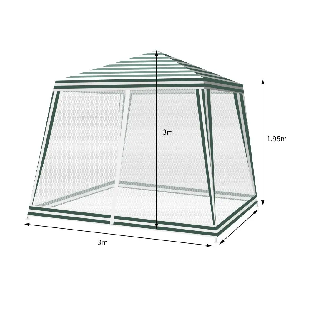 Mountview Gazebo Marquee 3x3m Mesh Side Wall Outdoor Canopy Wedding Tent Gazebos