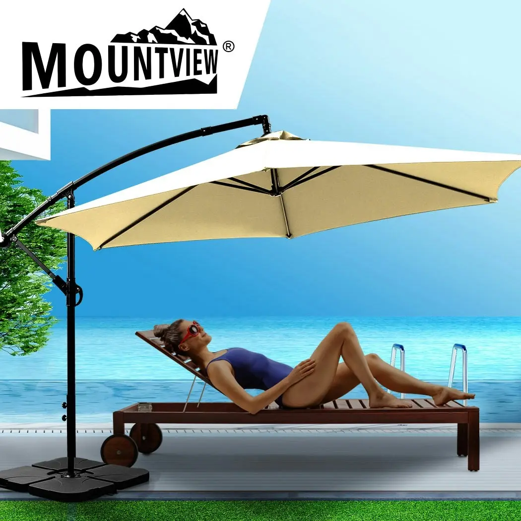 Mountview 3M Outdoor Umbrella Cantilever Umbrellas Base Stand Garden Patio Beach