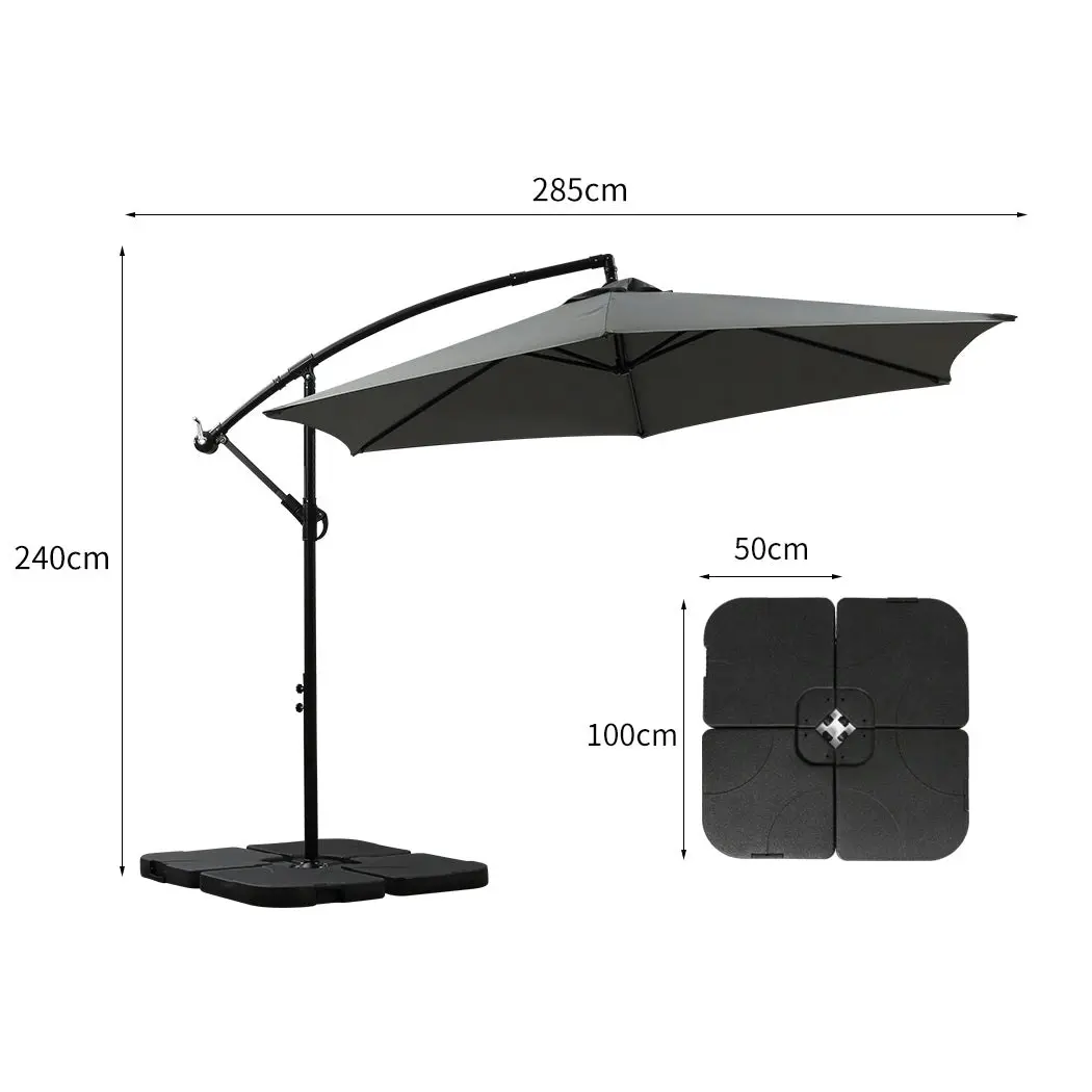 Mountview 3M Outdoor Umbrella Cantilever Base Stand Garden Patio Beach Umbrellas