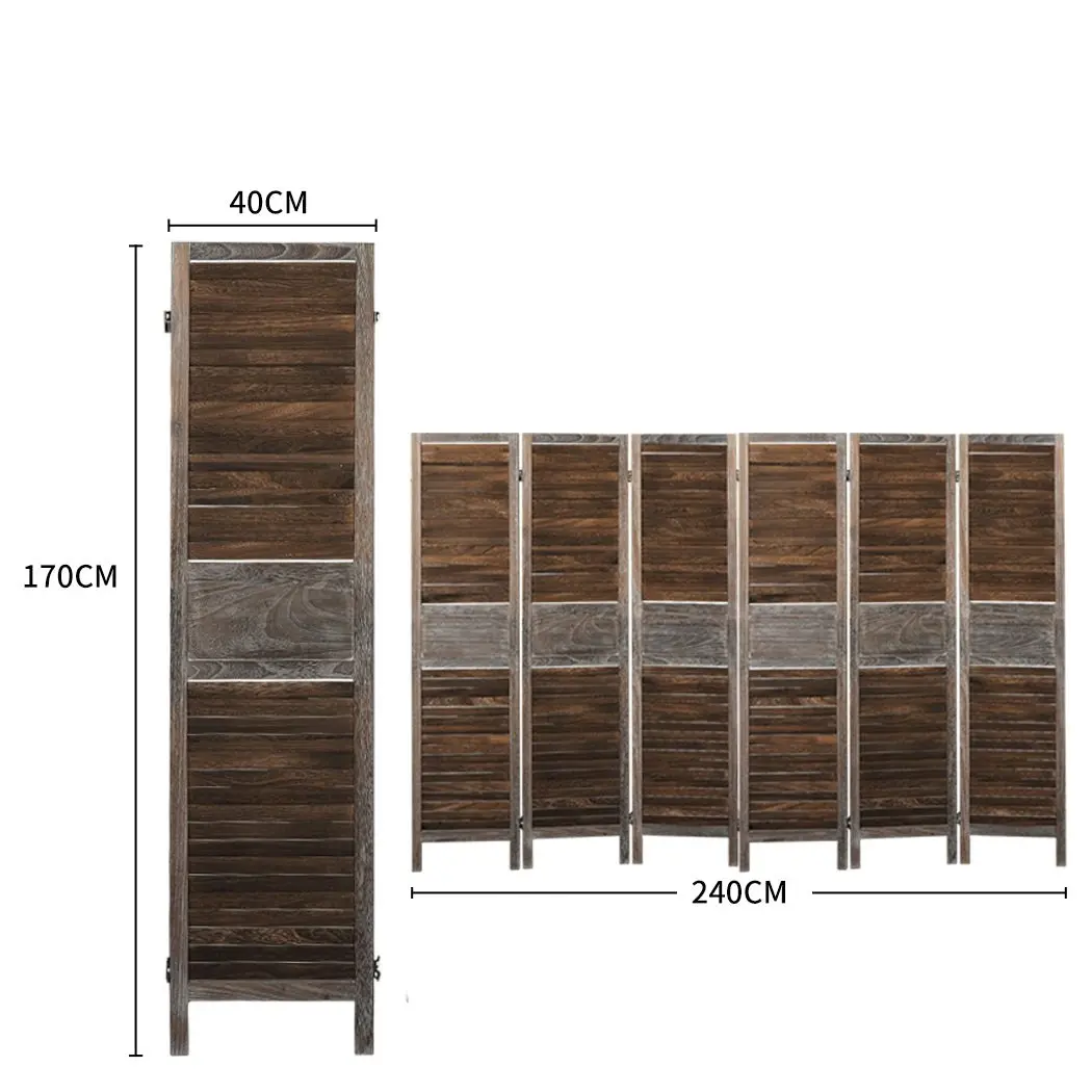 Levede Room Divider 6 Panel Folding Screen Privacy Dividers Stand Wood Home