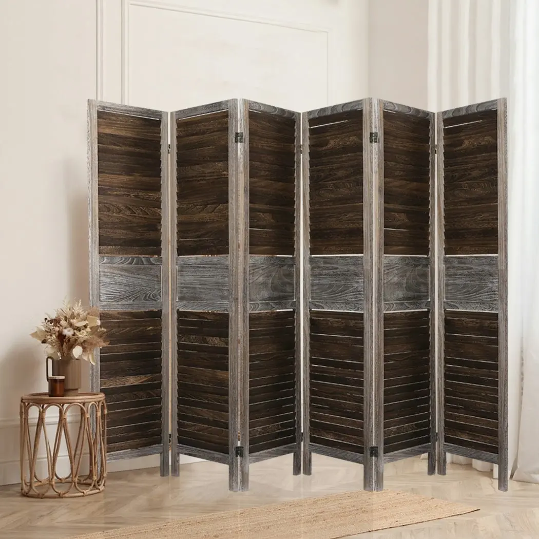 Levede Room Divider 6 Panel Folding Screen Privacy Dividers Stand Wood Home