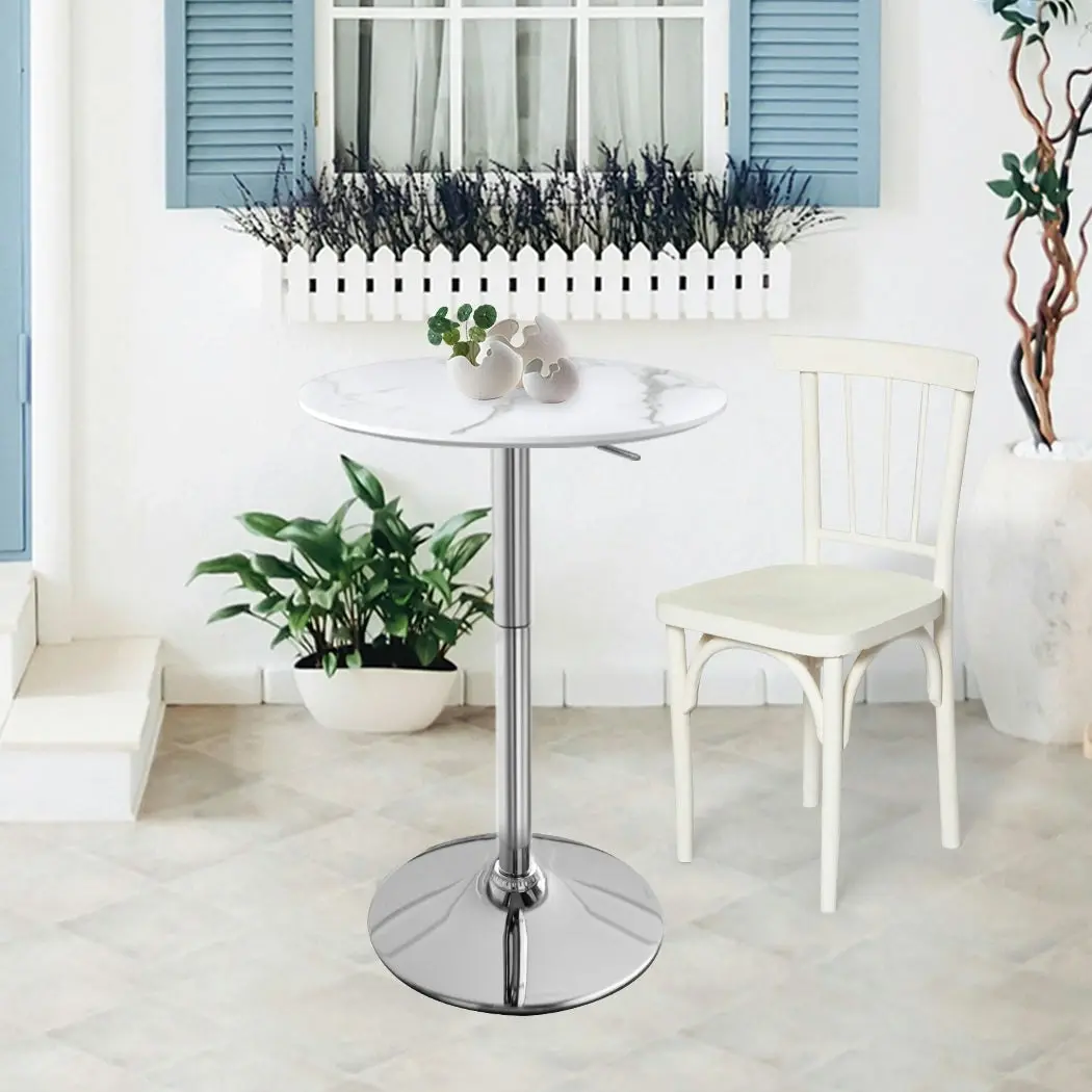 Levede Bar Table Swivel Gas Lift Counter Dining Furniture Cafe Outdoor White