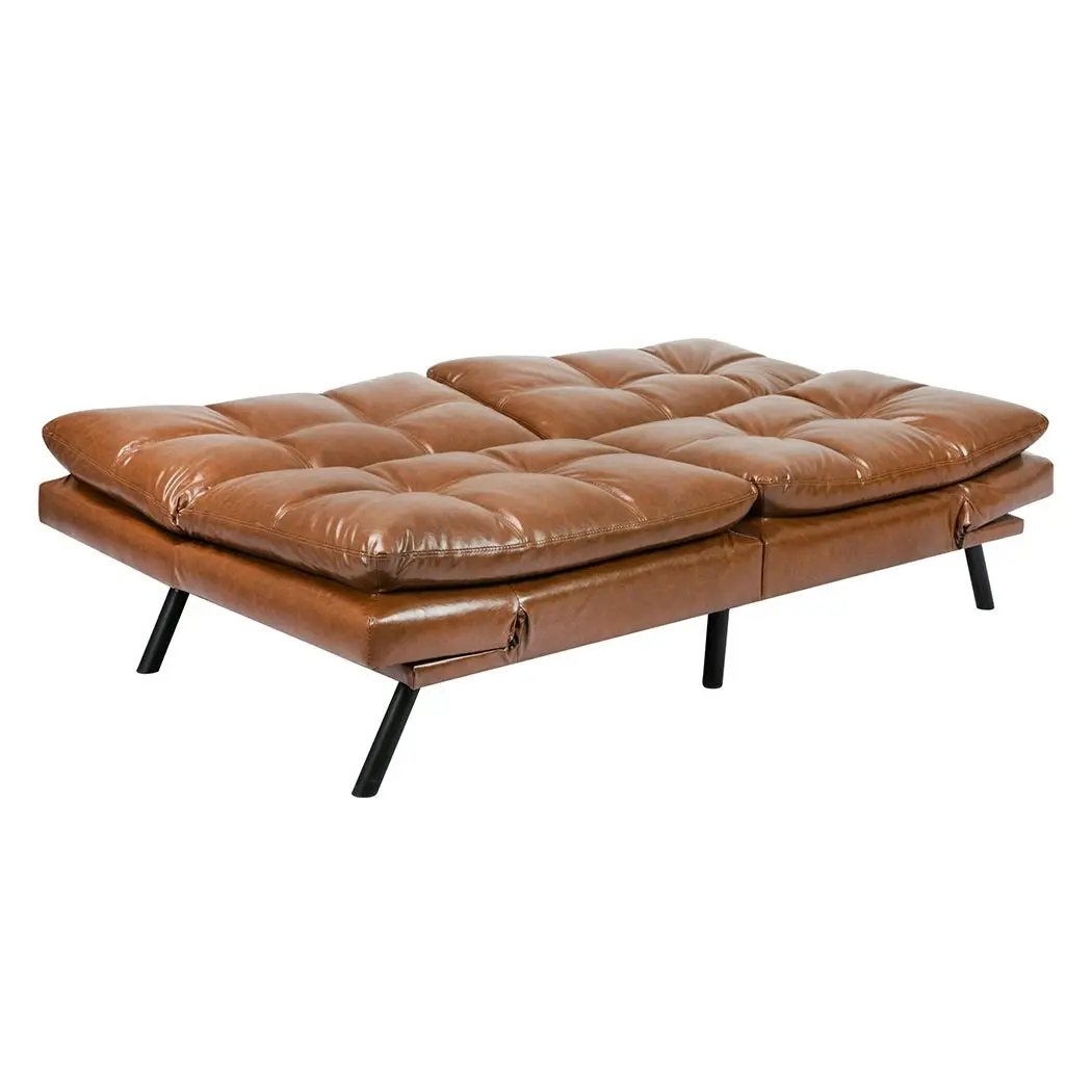 Levede Sofa Bed Futon Recliner Lounge Couch Convertible PU Faux Leather 3-Seater