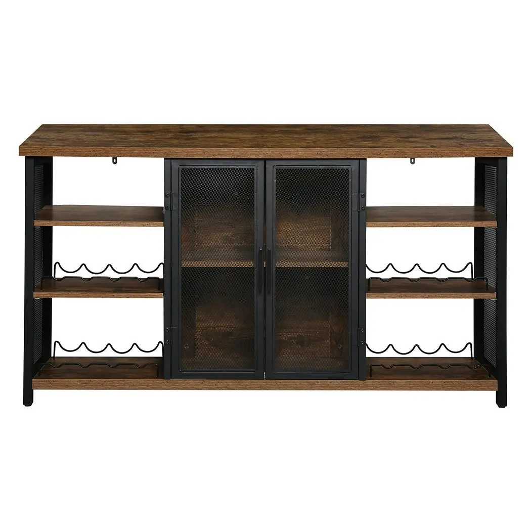 Levede Bar Cabinet Buffet Sideboard Industrial Wine Steamrack Glasses 140cm Wide