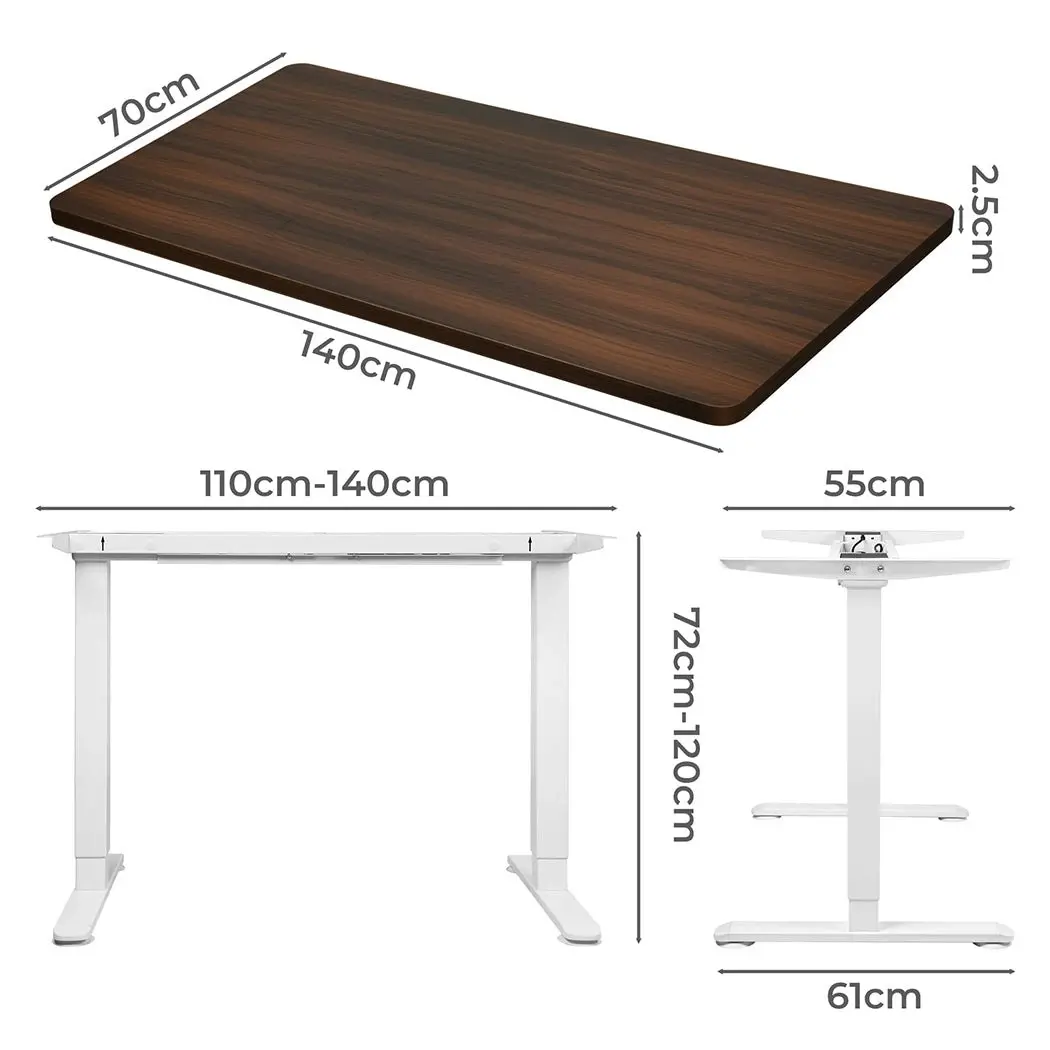 Levede Motorised Standing Desk Adjustable Sit Stand Cable Management 140X70cm