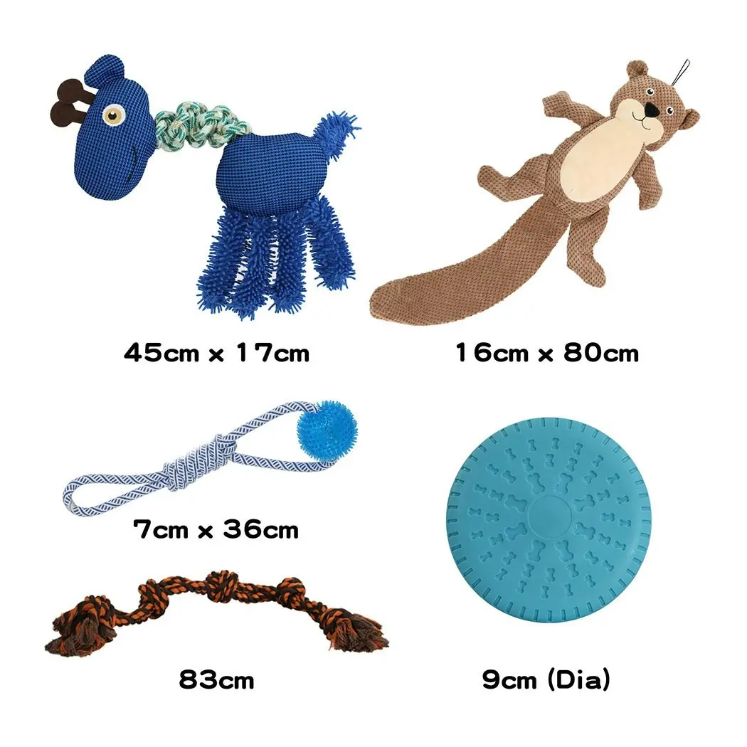 Pawz Dog Chew Toys Squeaky Puppy Pet Rope Plush Toy Teething 5 styles