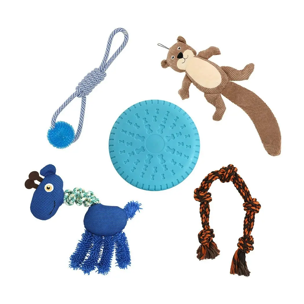 Pawz Dog Chew Toys Squeaky Puppy Pet Rope Plush Toy Teething 5 styles