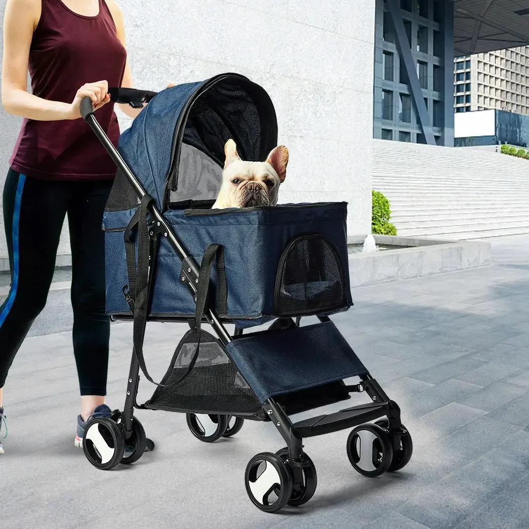 Pawz 4 Wheels Pet Stroller Dog Cat Cage Puppy Pushchair Travel Walk Carrier Pram