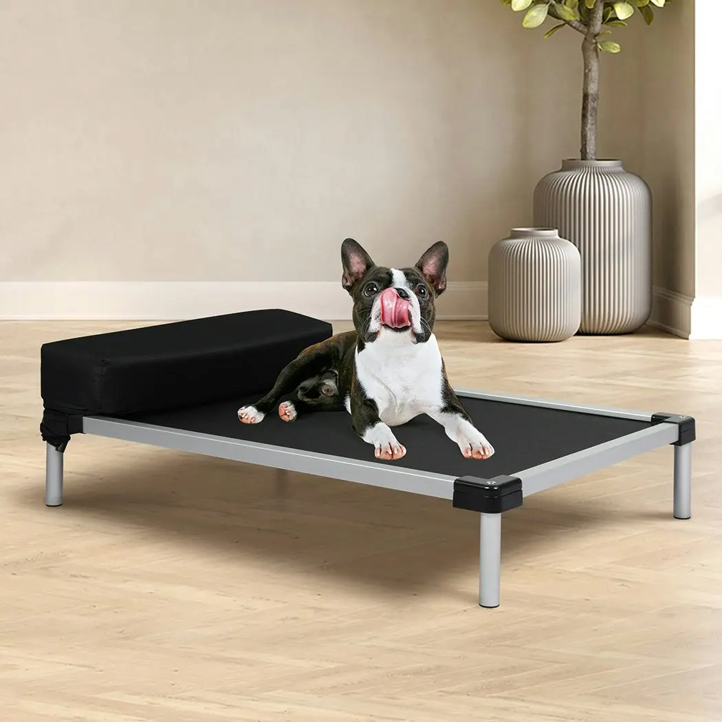 Pawz Pet Trampoline Aluminium Frame Dog Bed Elevated Raised Heavy Pillow Medium