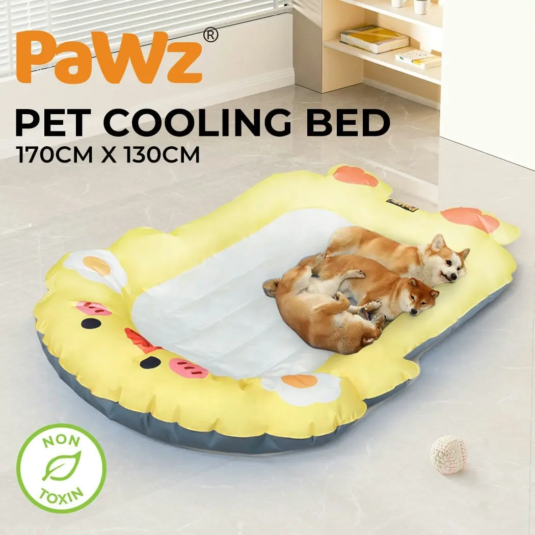 Pawz Pet Cooling Mat Dog Cat Human Size Bed Non-Toxic Self-cool Summer Yellow